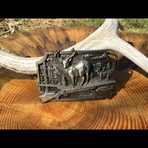 mule deer belt buckle